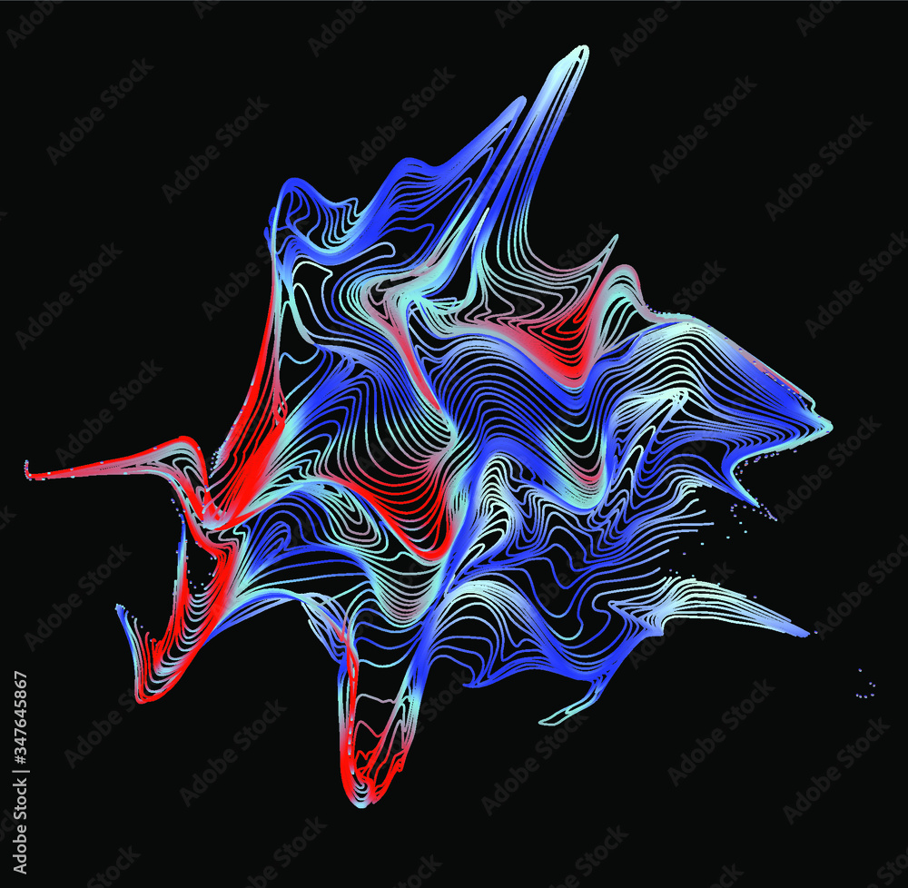 Aufkleber Illuminated holographic glitched texture made by generative algorithm. 