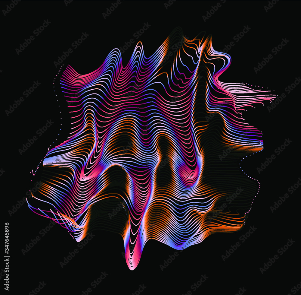 Aufkleber Illuminated holographic glitched texture made by generative algorithm. 