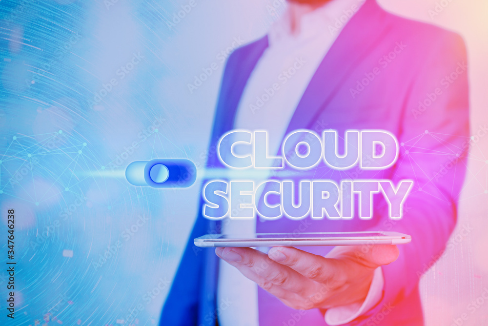 Poster handwriting text cloud security. conceptual photo protect the stored information safe controlled tec
