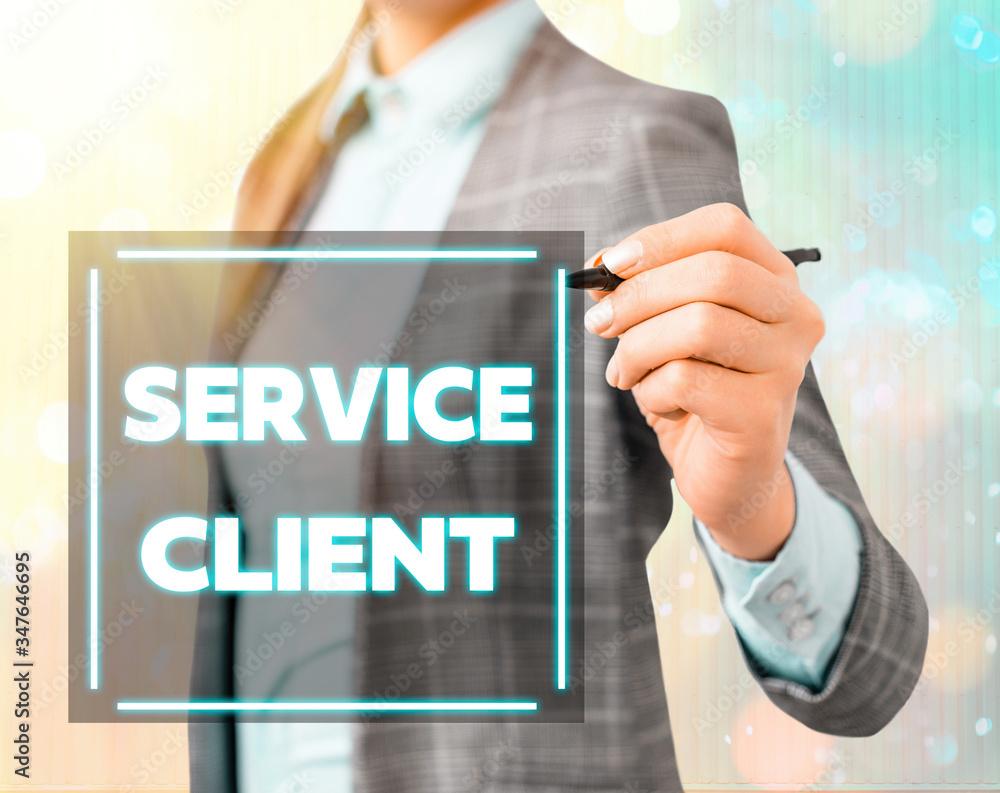 Poster conceptual hand writing showing service client. concept meaning dealing with customers satisfaction 