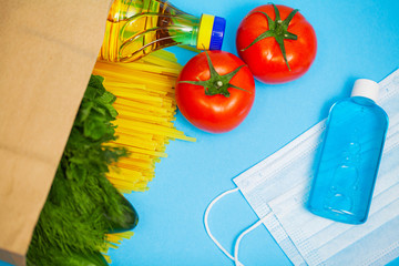 Donation box with different food for people
