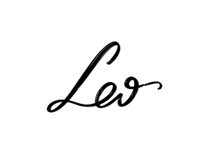 Leo. Vector hand drawn lettering  isolated. Template for card, poster, banner, print for t-shirt, pin, badge, patch.