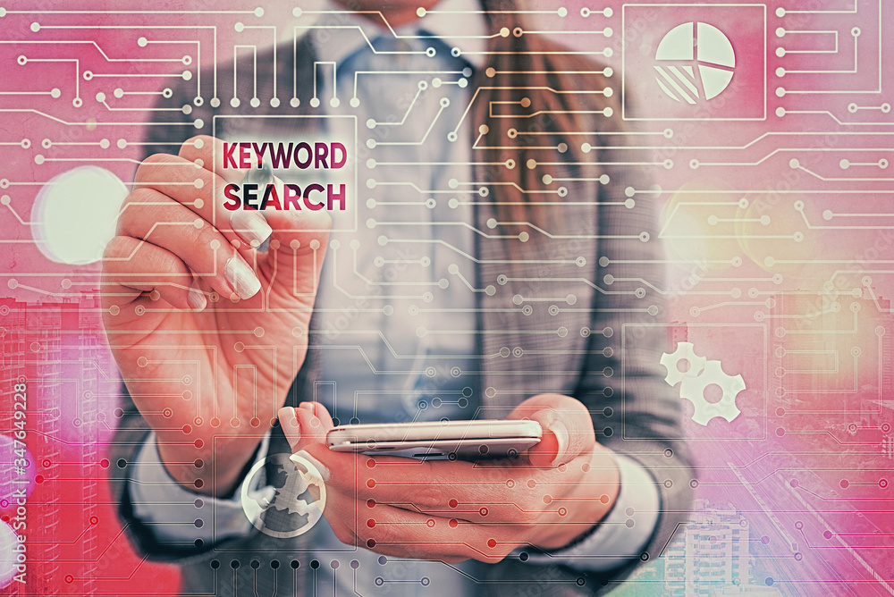 Poster text sign showing keyword search. business photo text using word or term to look correct subject ass