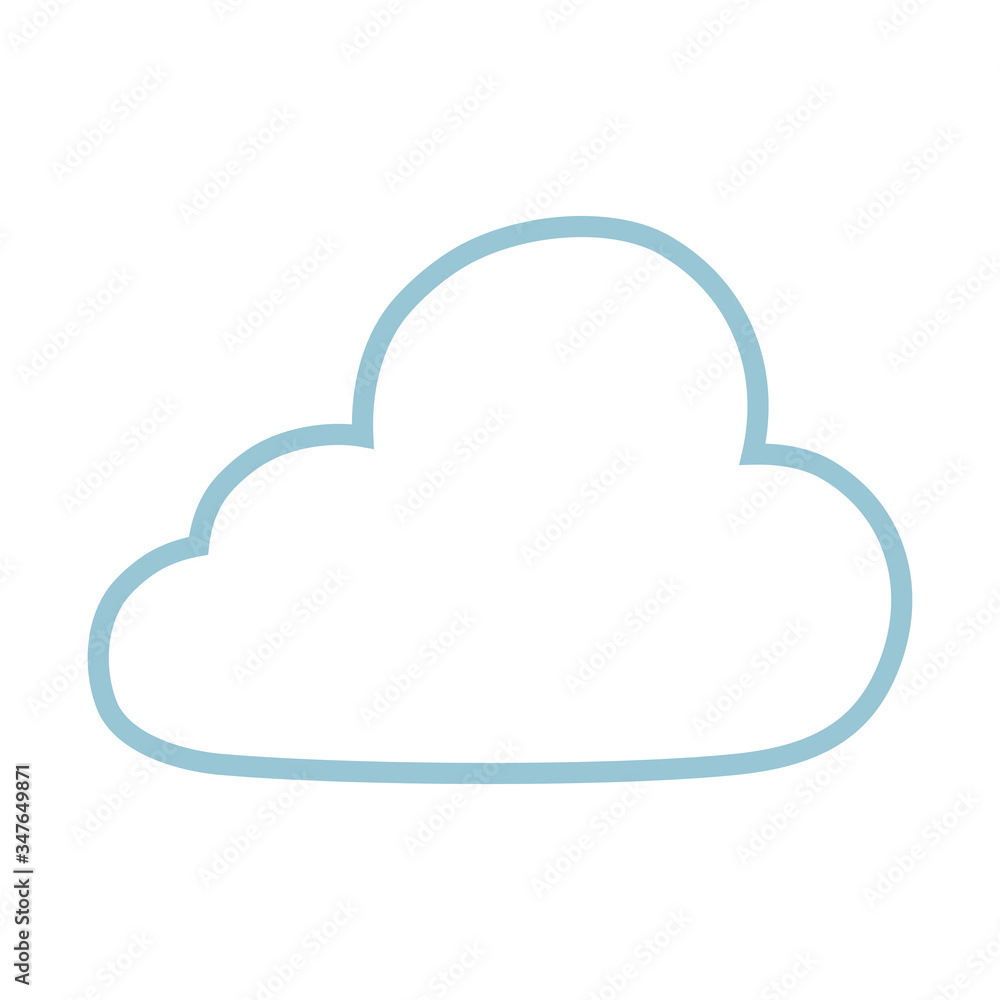 Poster cloud computing line style icon
