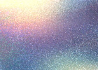Glitter abstract texture. Blue lilac pink yellow gradient background. Shimmer pattern. Decorative illustration. 