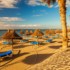 los cristianos beach view in the island of tenerife