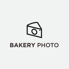 bread photography logo. camera logo. cake logo