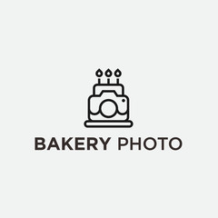 bread photography logo. camera logo. cake logo