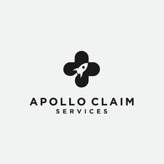 Rocket logo health. vector space