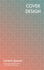 Abstract pattern of symbol cover design on pink and green gradient background