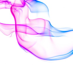Colored smoke on white background