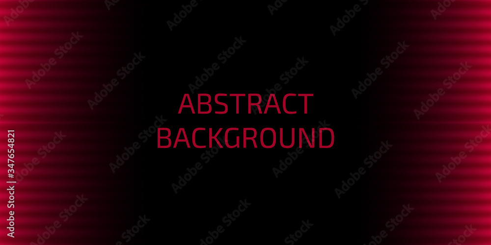 Poster abstract modern reflection of red horizontal lights with mesh on black background