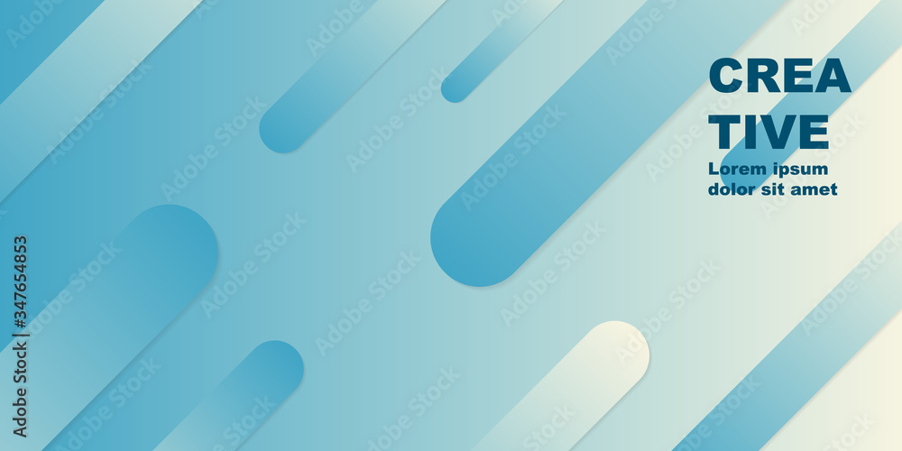Poster abstract modern of shapes line with blue and white gradient background