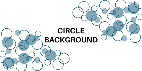 Abstract modern shapes of circles on dark and blue background