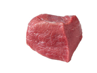 Piece of raw meat Isolated on a white background.
