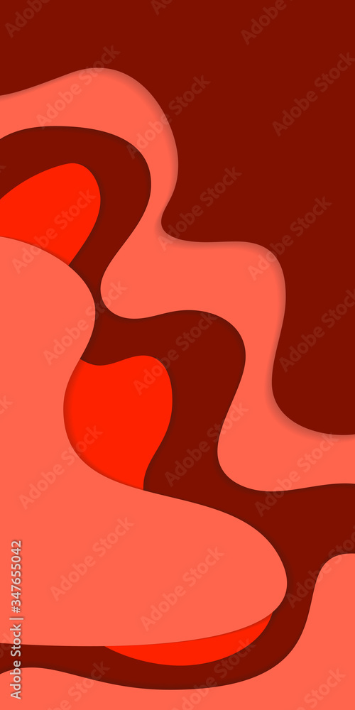 Poster abstract red paper cut background with simple shapes. modern vector illustration for concept design.