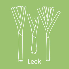 Leek. Vegetables, vegetarian, healthy food