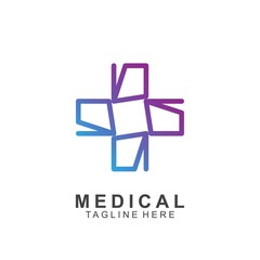 Health logo template design.Medical Cross logo design
