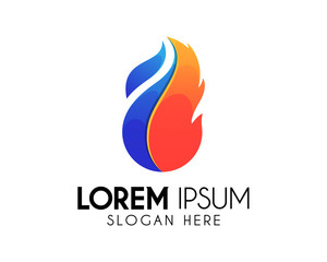 Fire flame vector logo design template. Creative icon / symbol element. Modern logo for brand identity