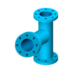Pipe icon and flange fitting for pipeline connection with valve and other pipe. For transportation liquid or gas i.e.crude, oil, natural gas, sewage, wastewater. Also for plumbing and irrigation.