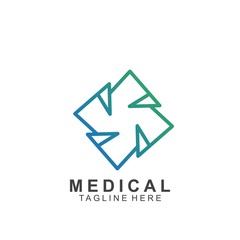 Health logo template design.Medical Cross logo design