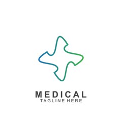 Health logo template design.Medical Cross logo design