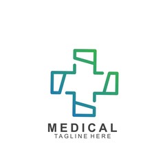 Health logo template design.Medical Cross logo design