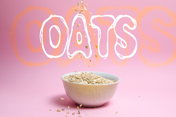 Oats , oat meal background , oats in a bowl 