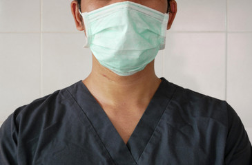 surgical mask doctor in hospital, concept medical mask