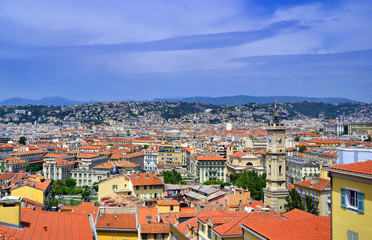 Fototapeta na wymiar An aerial view of Nice, France along the French Riviera.