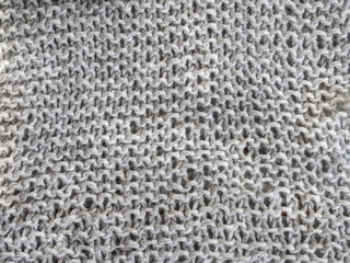 Knitted texture gray knitted on the needles