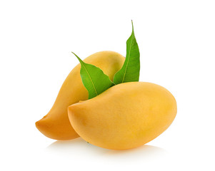 Ripe mango on white background