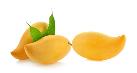 Ripe mango on white background