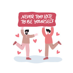 LGBT flat vector illustration. Design for pride community.