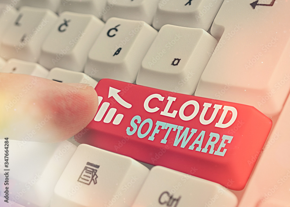 Poster word writing text cloud software. business photo showcasing programs used in storing accessing data 