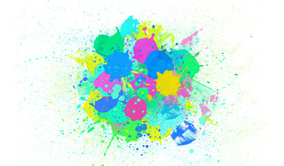 colorful paint splatter, spattering paint