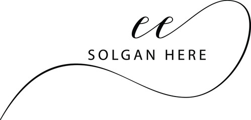 letter ee  logo vector signature design
