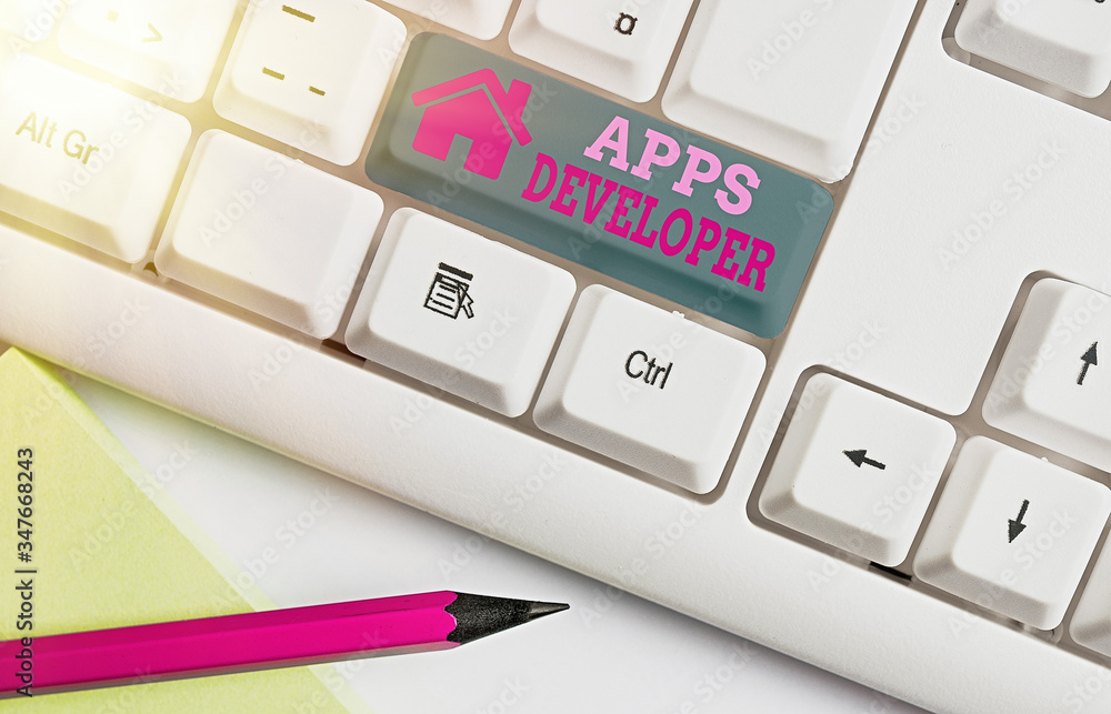 Poster handwriting text apps developer. conceptual photo graphic artist software programmer and analyst exp