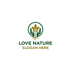 Nature Love Logo Template Design Vector