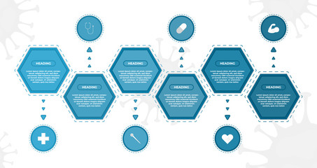 Infographic medical style coronavirus concept hexagon design