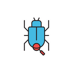 Anti virus scanner vector icon symbol protection isolated on white background