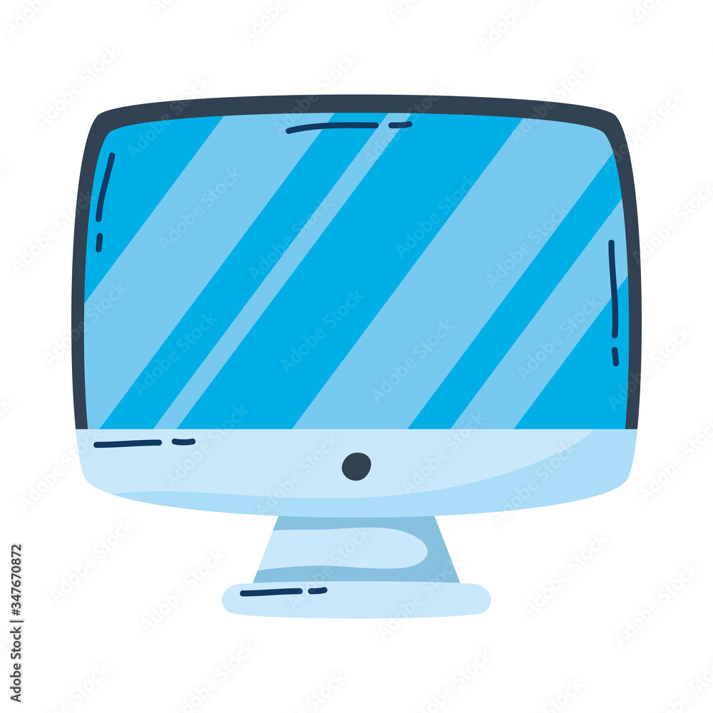 Poster desktop computer monitor isolated icon