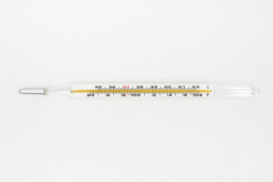 Close up of Thermometer  on a white background