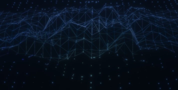 Concept of Network, internet communication, stock market. 3d illustration.