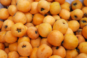 fresh loquat as food background