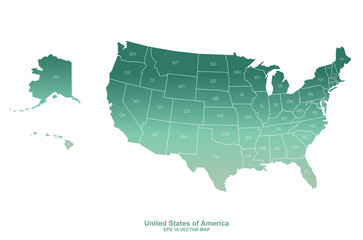 united states of america vector map. usa graphic design background map. 