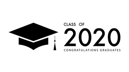 Class of 2020 logo simple. Congratulations Graduates Class 2020. Template for graduation design.isolated on white background ,Vector illustration EPS 10