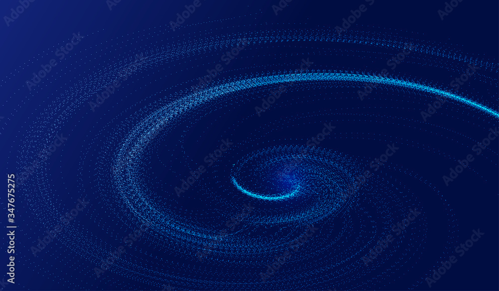 Aufkleber glowing particle flow vortex, internet technology big data background.
