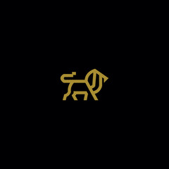 minimalist lion logo. modern premium icon illustration design