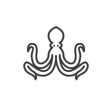 Octopus line icon. linear style sign for mobile concept and web design. Sea animal, octopus outline vector icon. Symbol, logo illustration. Vector graphics